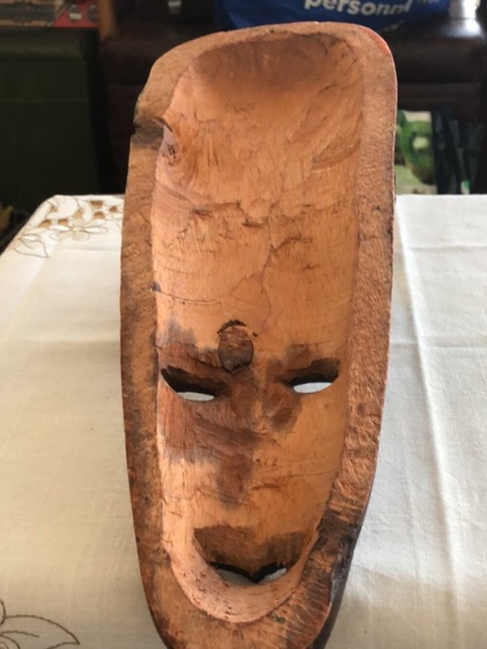 African Mask wood hand carving Vintage - Picture 2 of 4